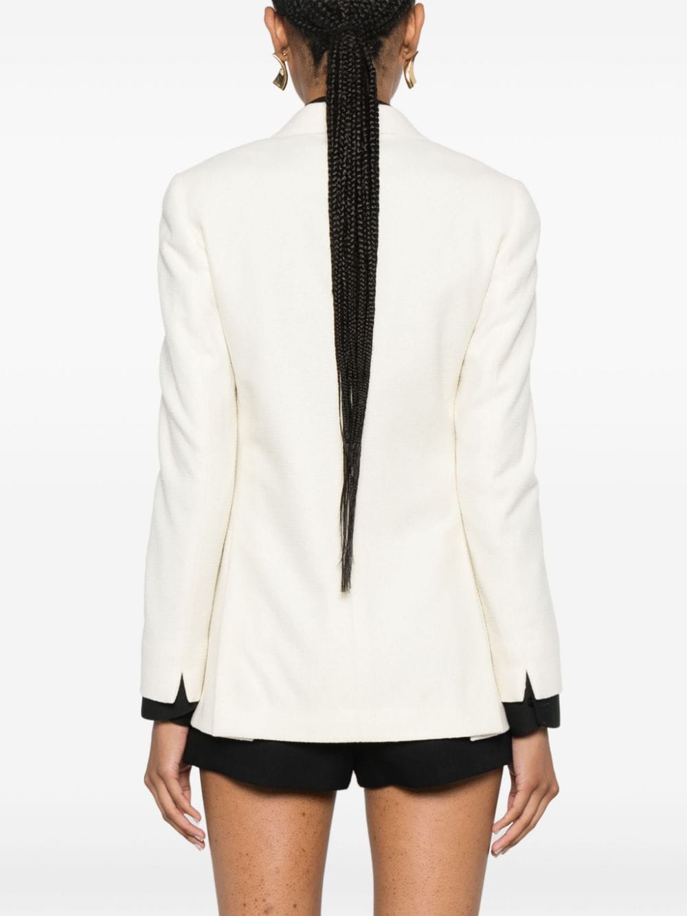 Shop Lardini Brooch-detail Blazer In Nude