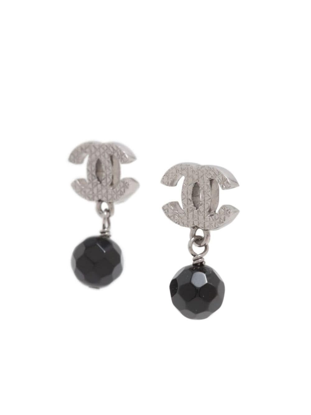 CHANEL Pre-Owned CC drop earrings - Zilver