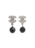 CHANEL Pre-Owned CC drop earrings - Silver