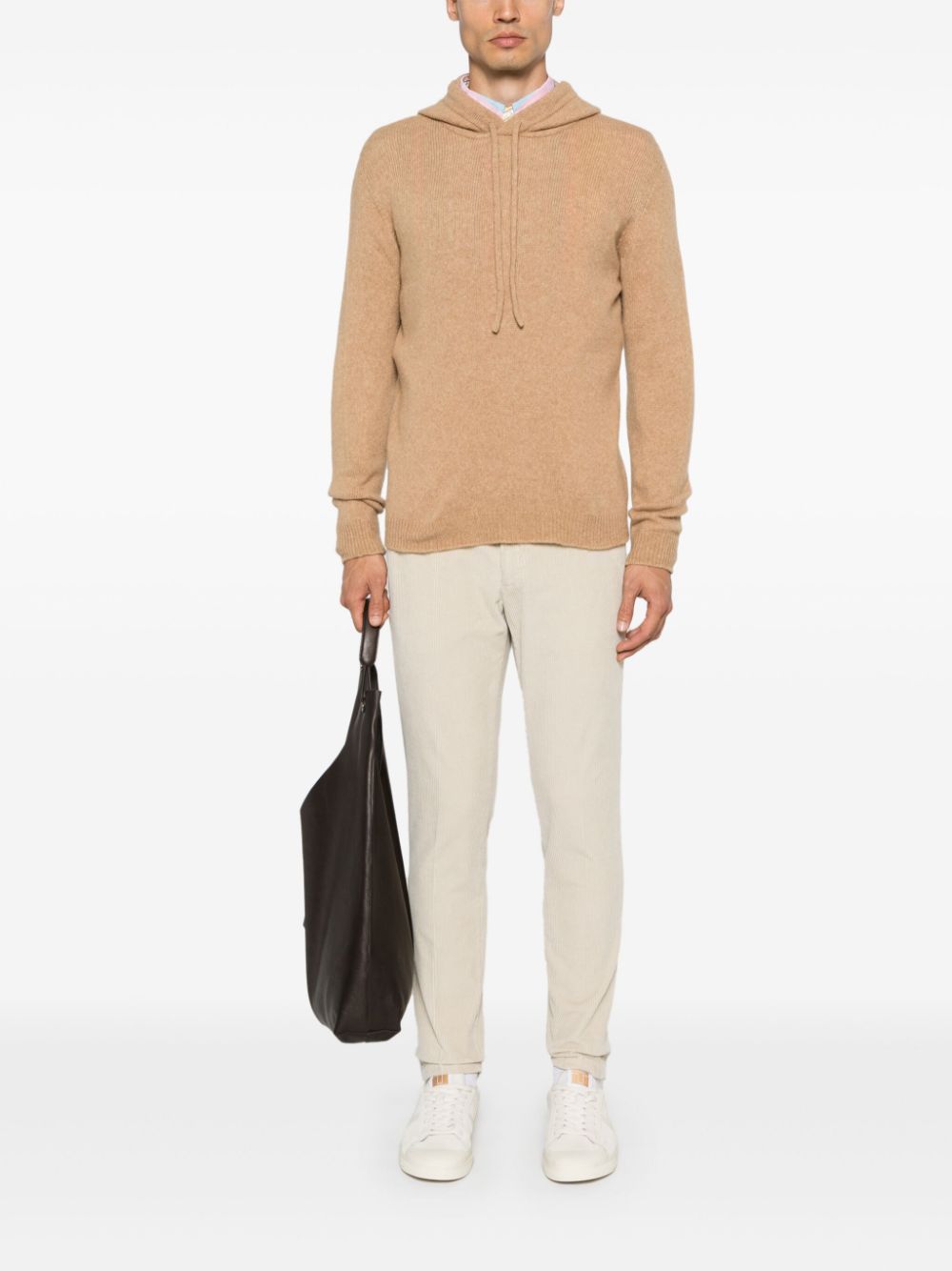 Roberto Collina Gebreide hoodie - Beige