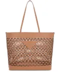 Prada logo-perforated tote bag - Neutrals