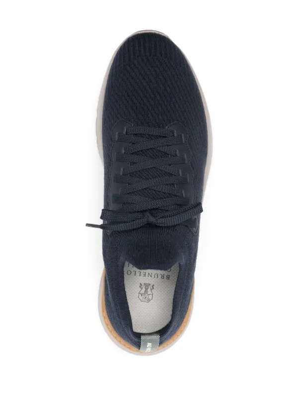 Brunello Cucinelli Knitted Sneakers | Blue | FARFETCH