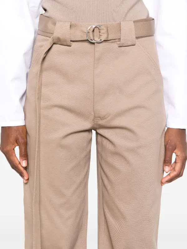 【関税込み】ALAIA Cargo trousers with knit band Alaïa knit-band Cargo Trousers | Brown | FARFETCH