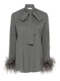 Valentino Garavani feather-detail blouse - Grey