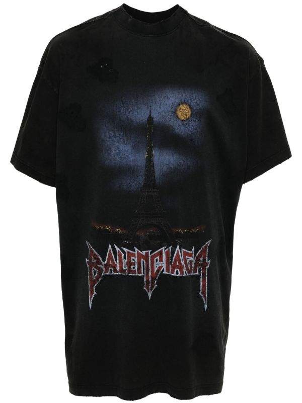 Balenciaga Paris Moon T shirt Black FARFETCH CA