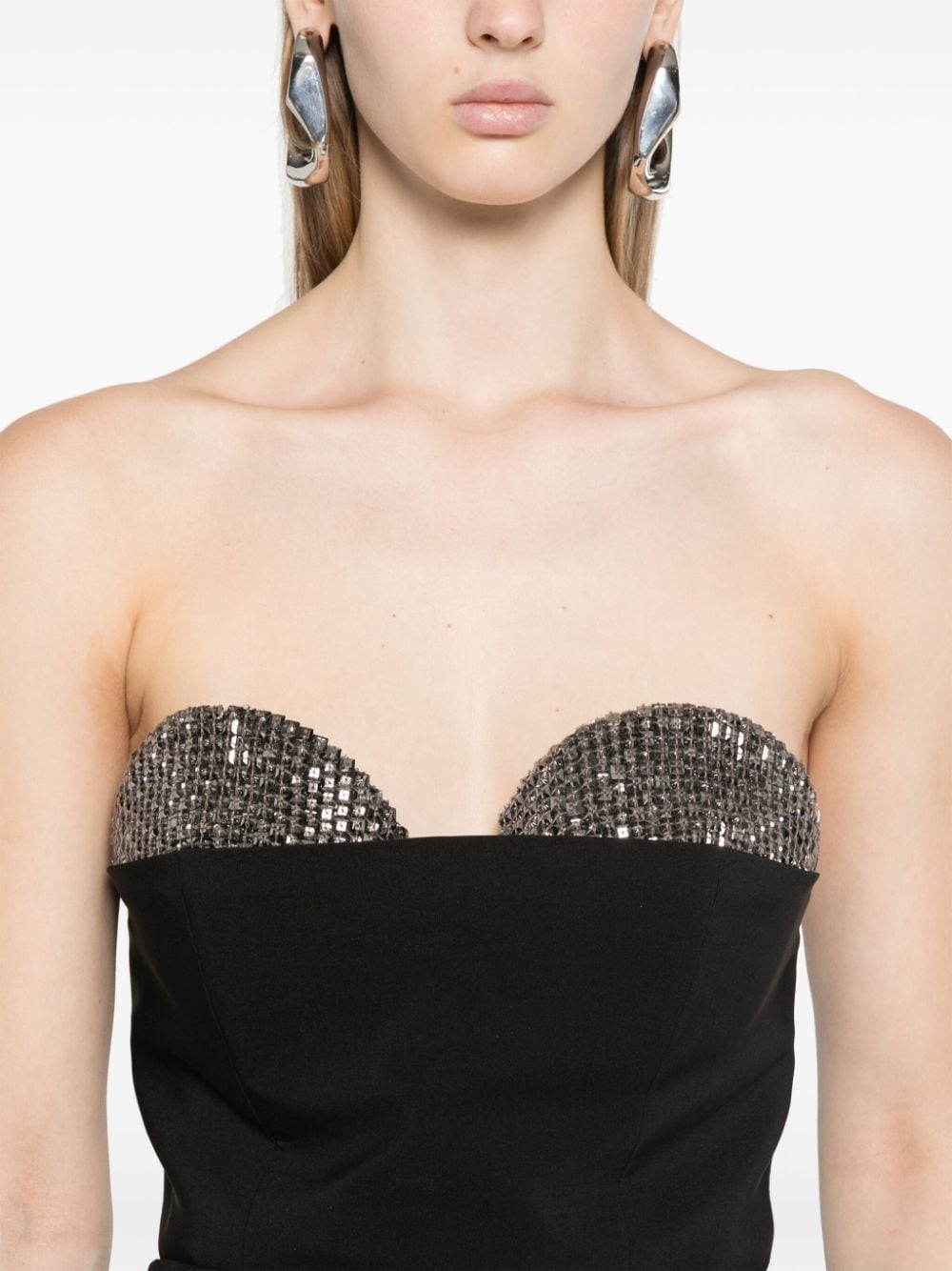 Shop Genny Rhinestone-embellished Top In Black