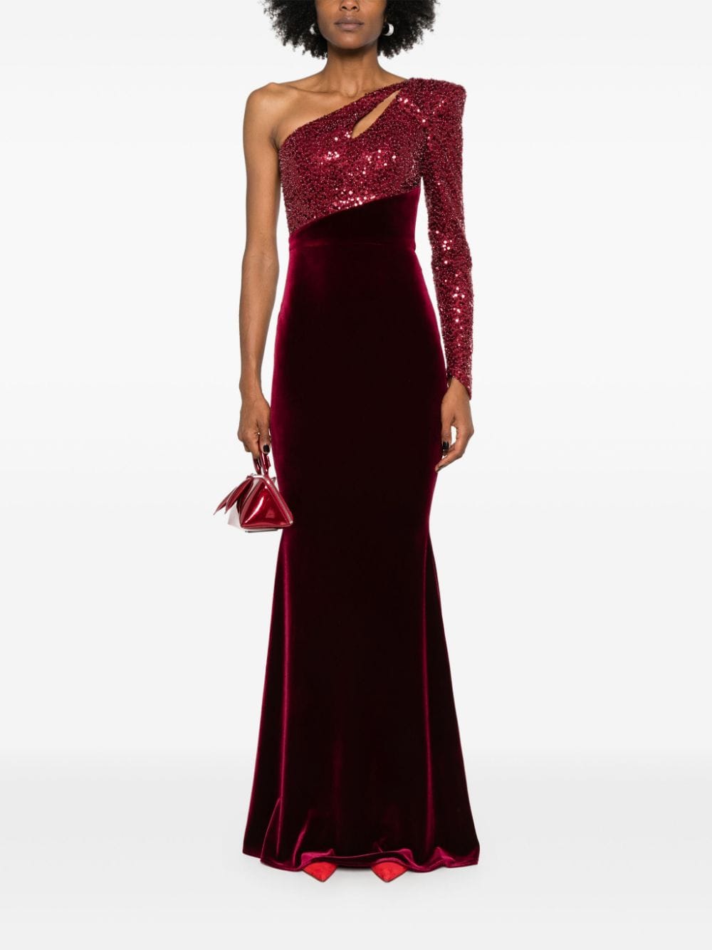 CRISTALLINI Zephyra maxi dress - BORDEAUX