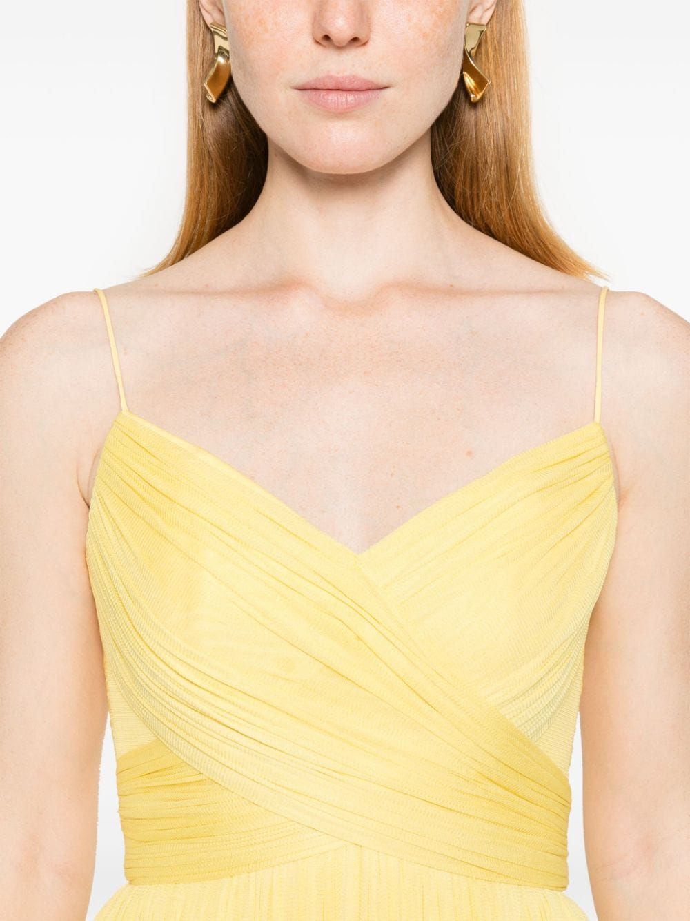 Shop Cristallini The Moon Maxi Dress In Yellow