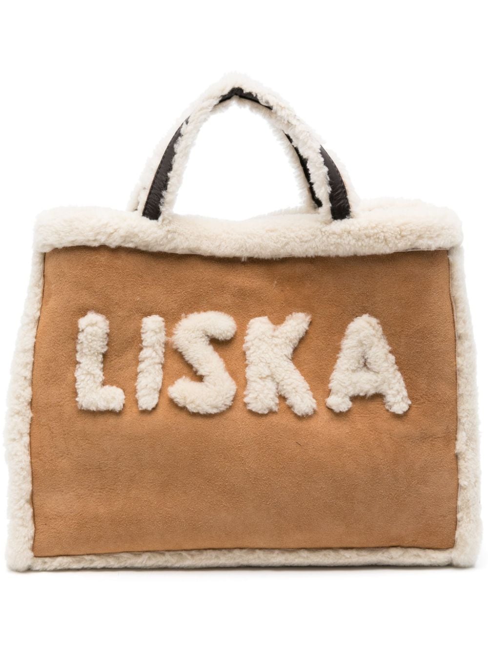 Liska logo-lettering tote bag - Marrone