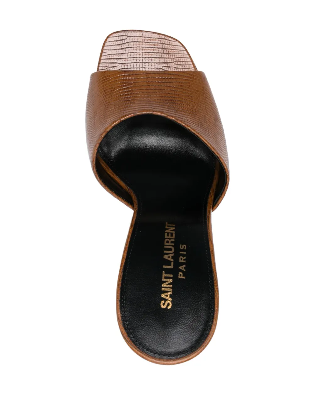 Saint Laurent 145mm lizard-effect mules Neutrals