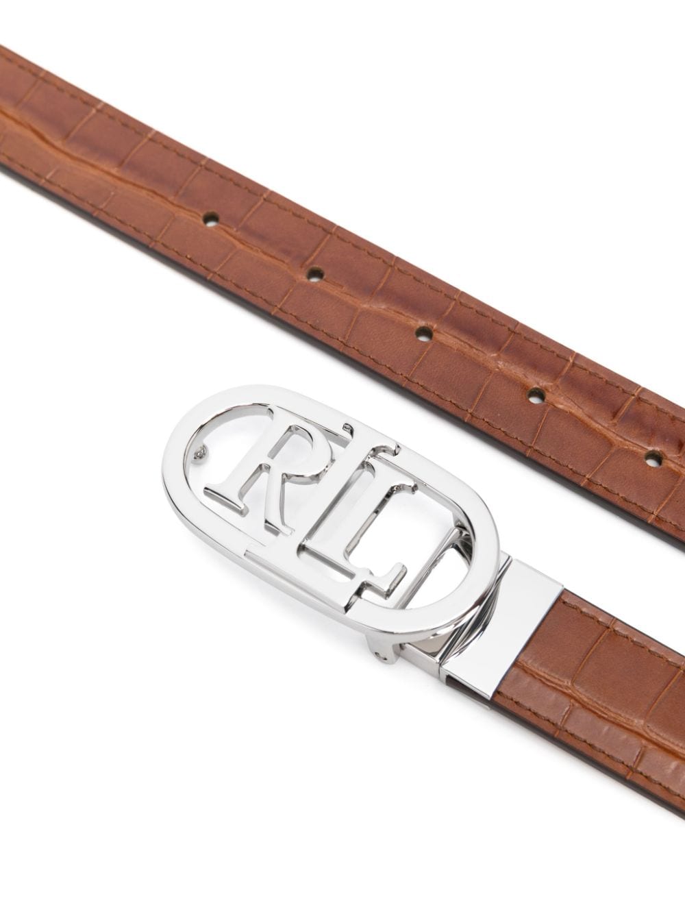 Shop Lauren Ralph Lauren Logo-buckle Belt In Brown