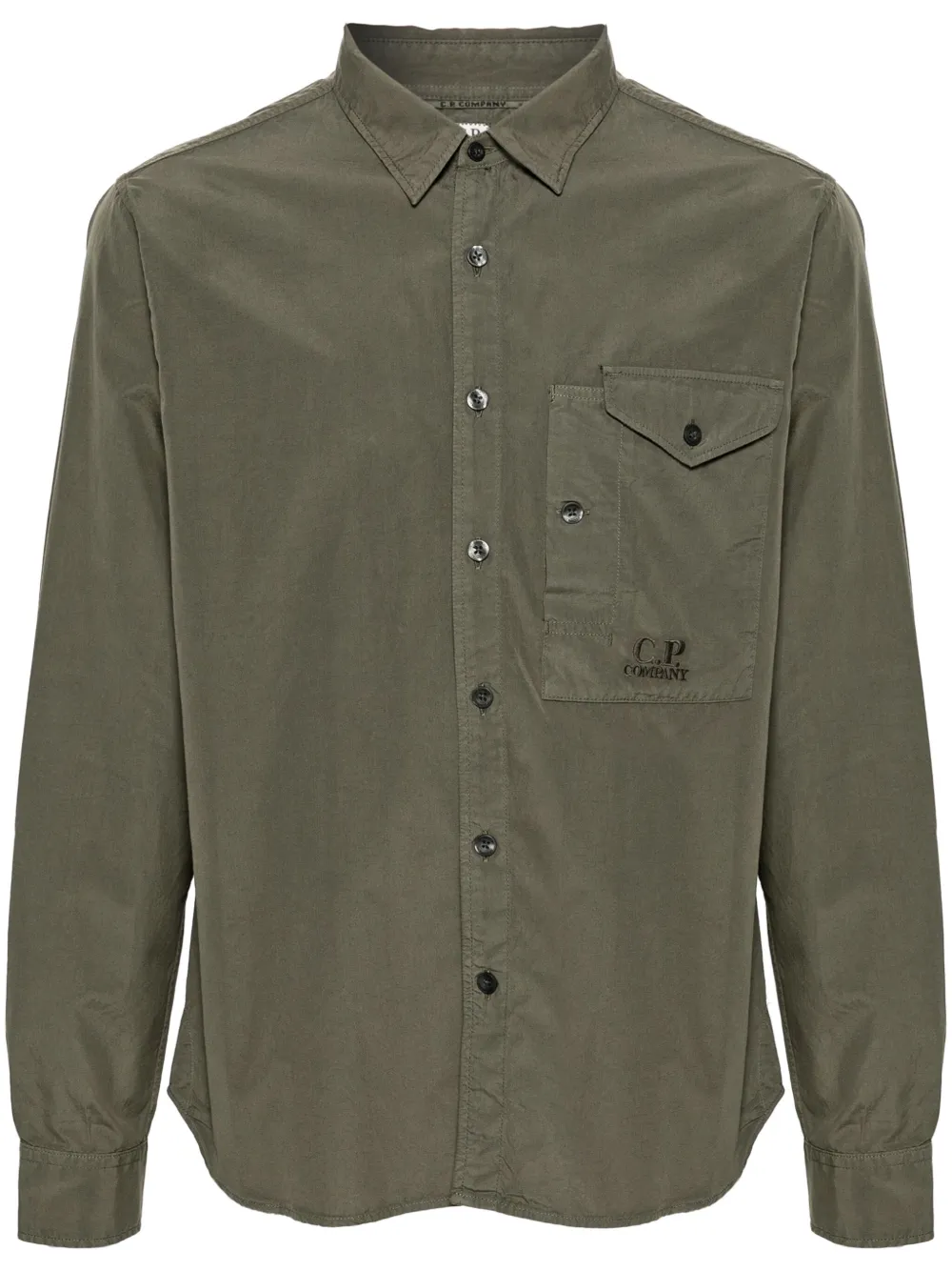 C.P. Company Overhemd met geborduurd logo Groen
