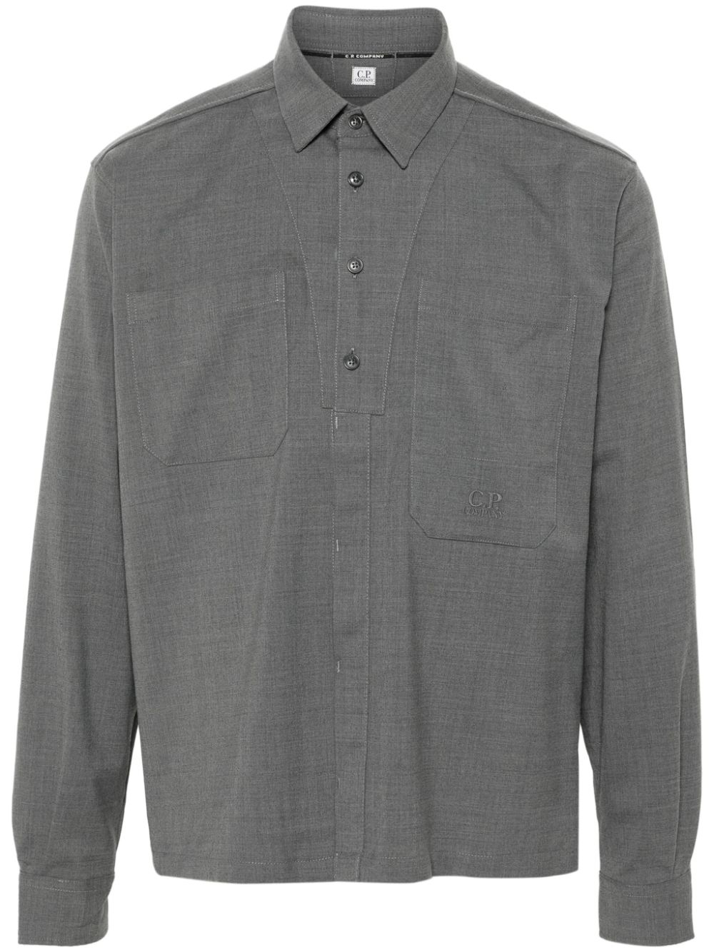 C.P. Company logo-embroidered shirt - Grey