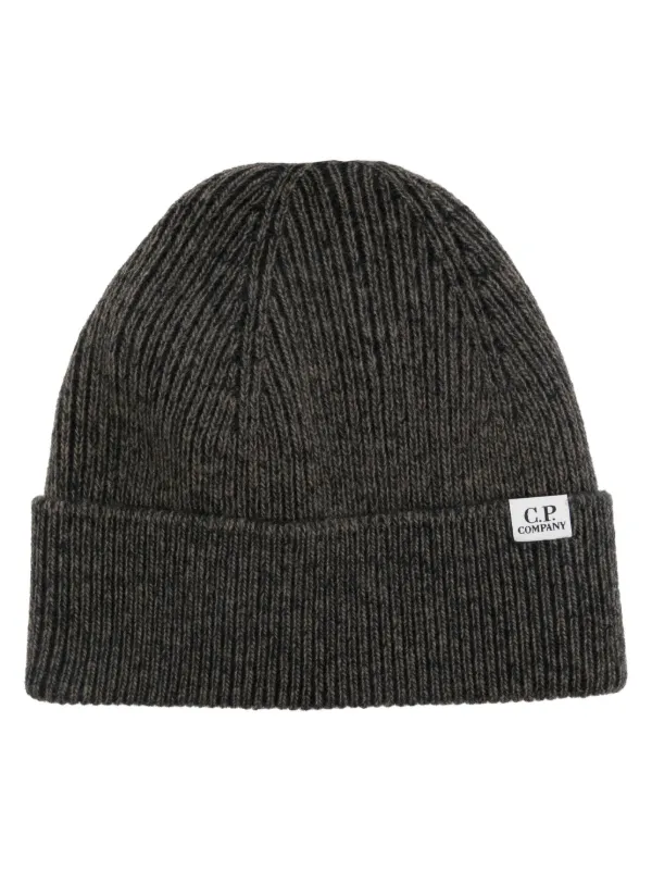 Company logo-tag Beanie Grey FARFETCH IN