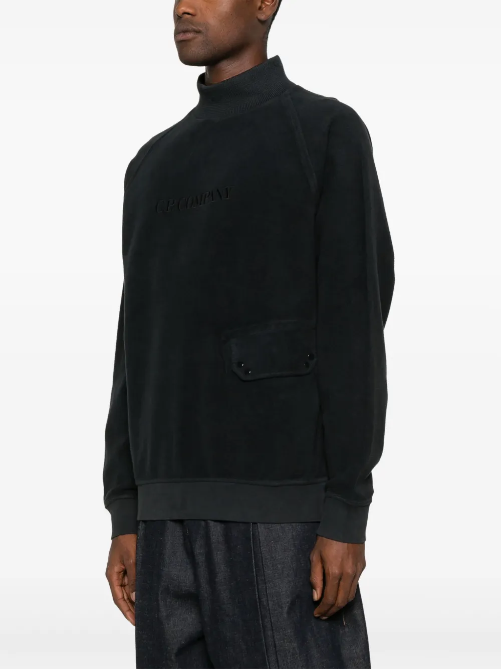 C.P. Company Sweater met geborduurd logo Blauw