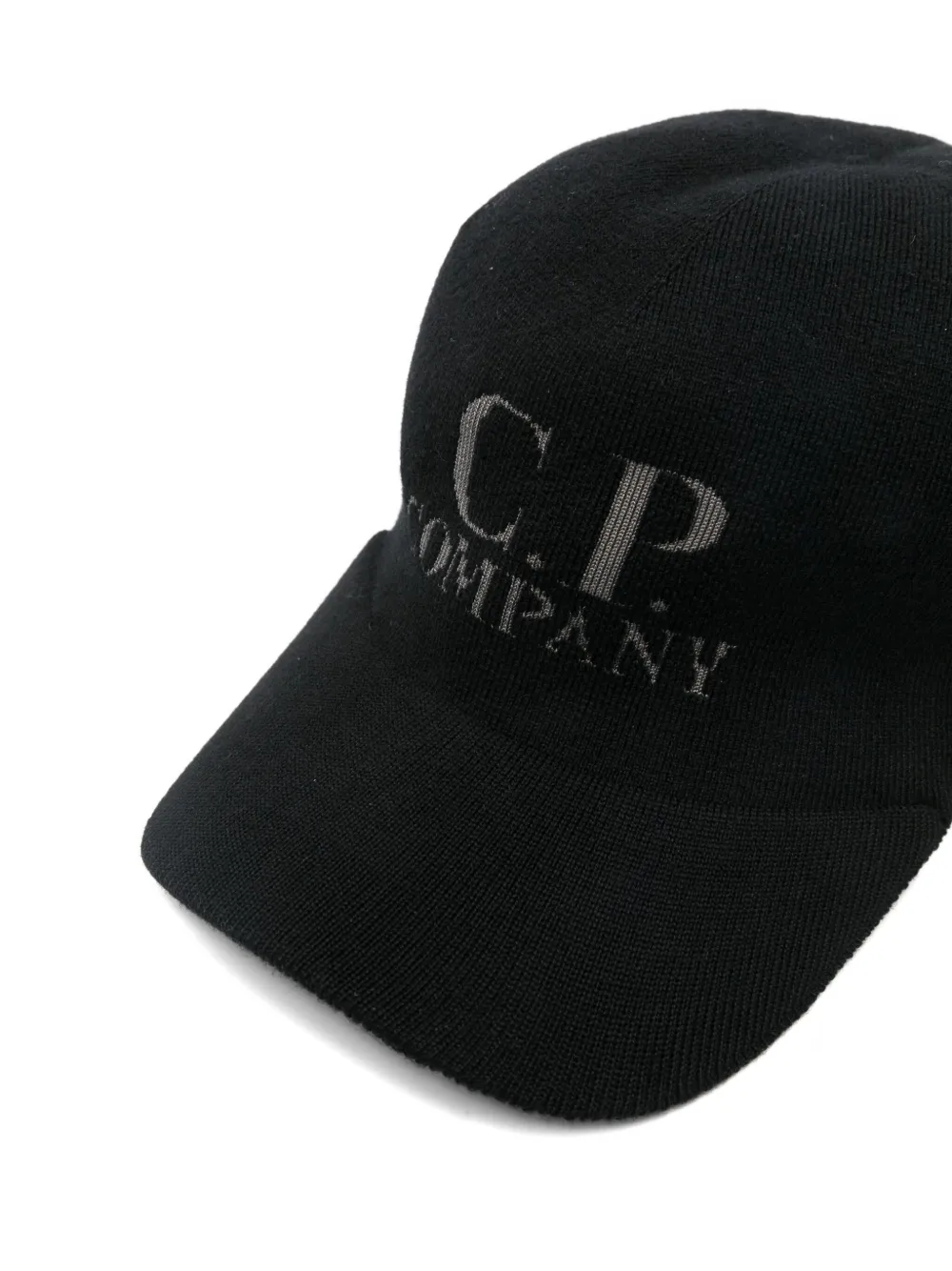 C.P. Company Pet met intarsia logo Zwart