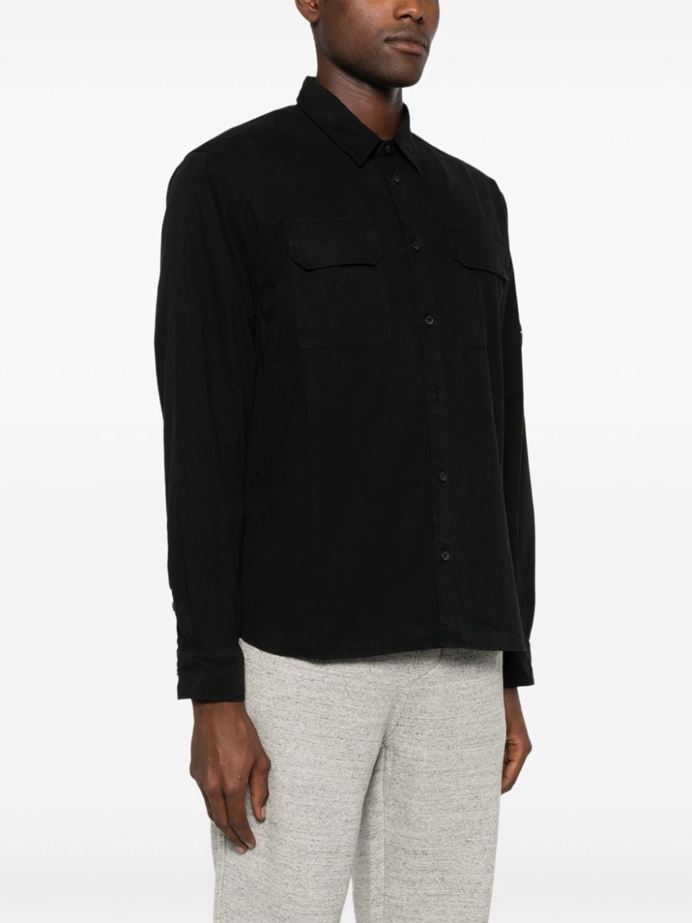 Shop C.p. Company Lens-detail Shirt In Black