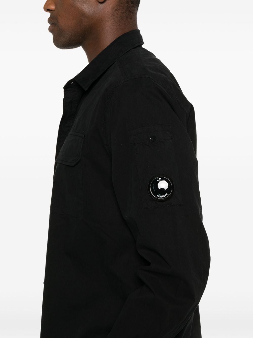 Shop C.p. Company Lens-detail Shirt In Black