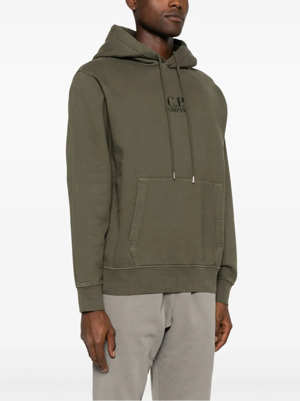 C.P. Company Hoodie met geborduurd logo Groen