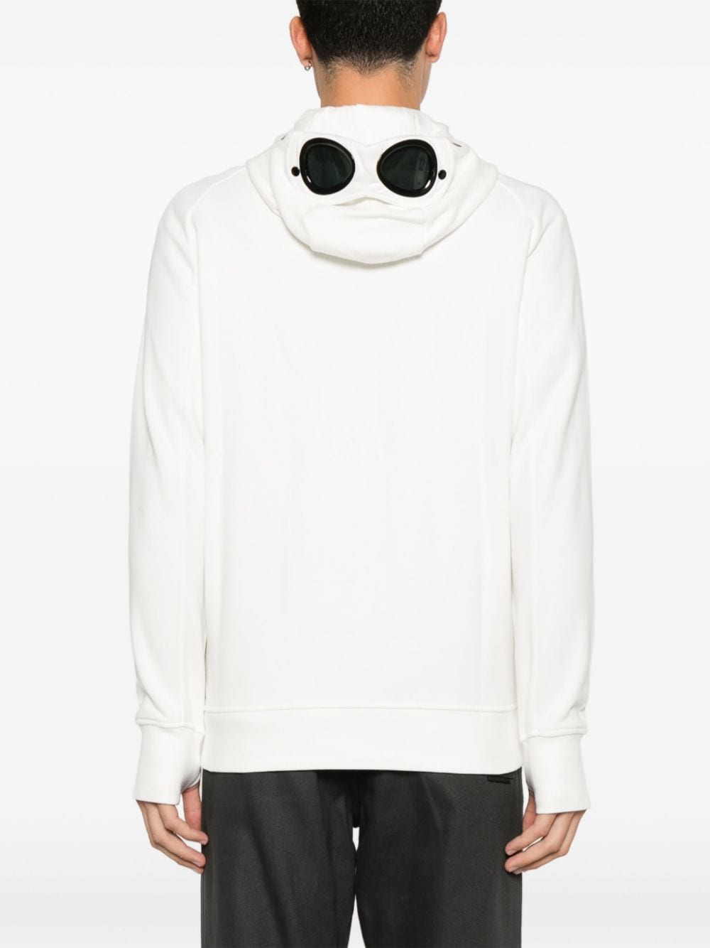 Shop C.p. Company Goggles-detail Hoodie In White