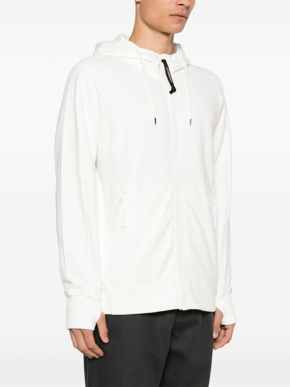 Shop C.p. Company Goggles-detail Hoodie In White