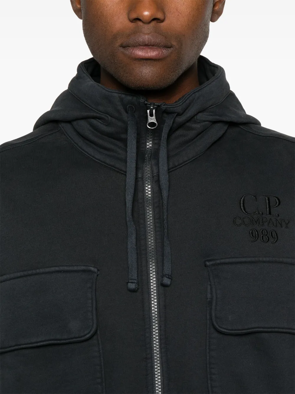 C.P. Company Hoodie met geborduurd logo Blauw