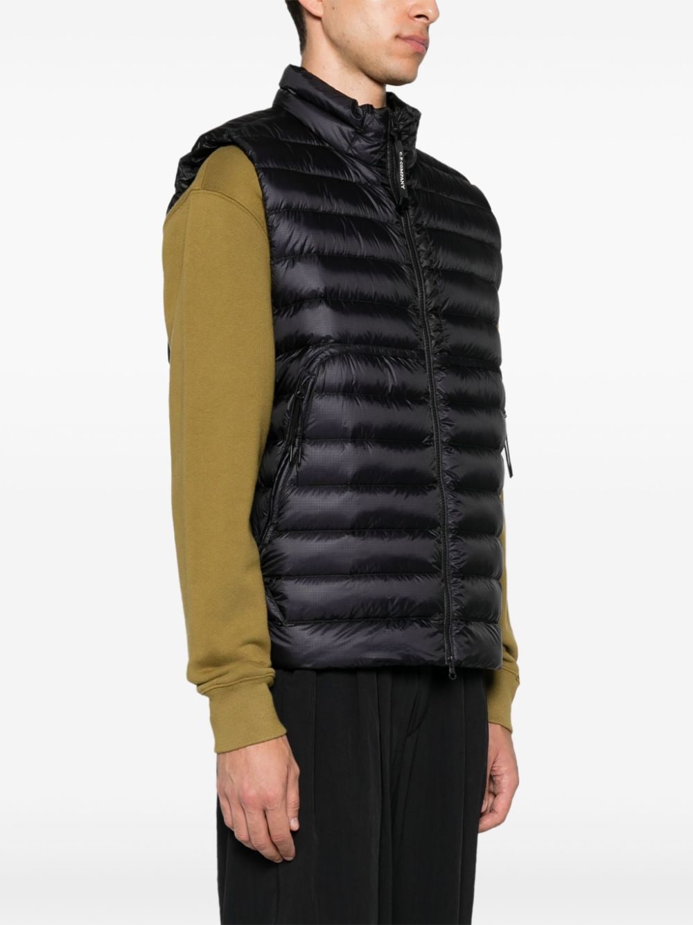 Shop C.p. Company Lens-detail Padded Vest In Blue