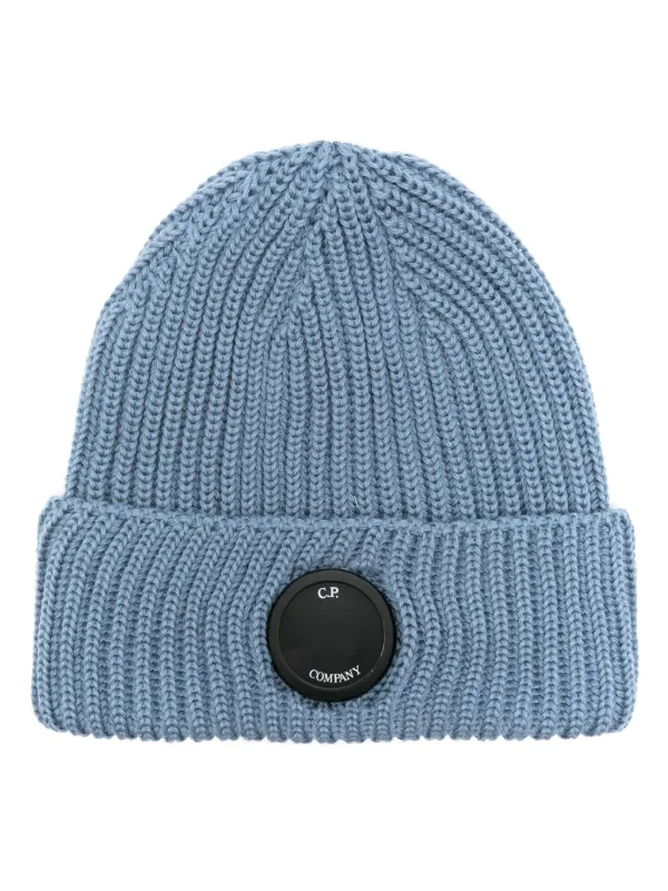 C.P. Company Lens Detail Beanie Hat Blue