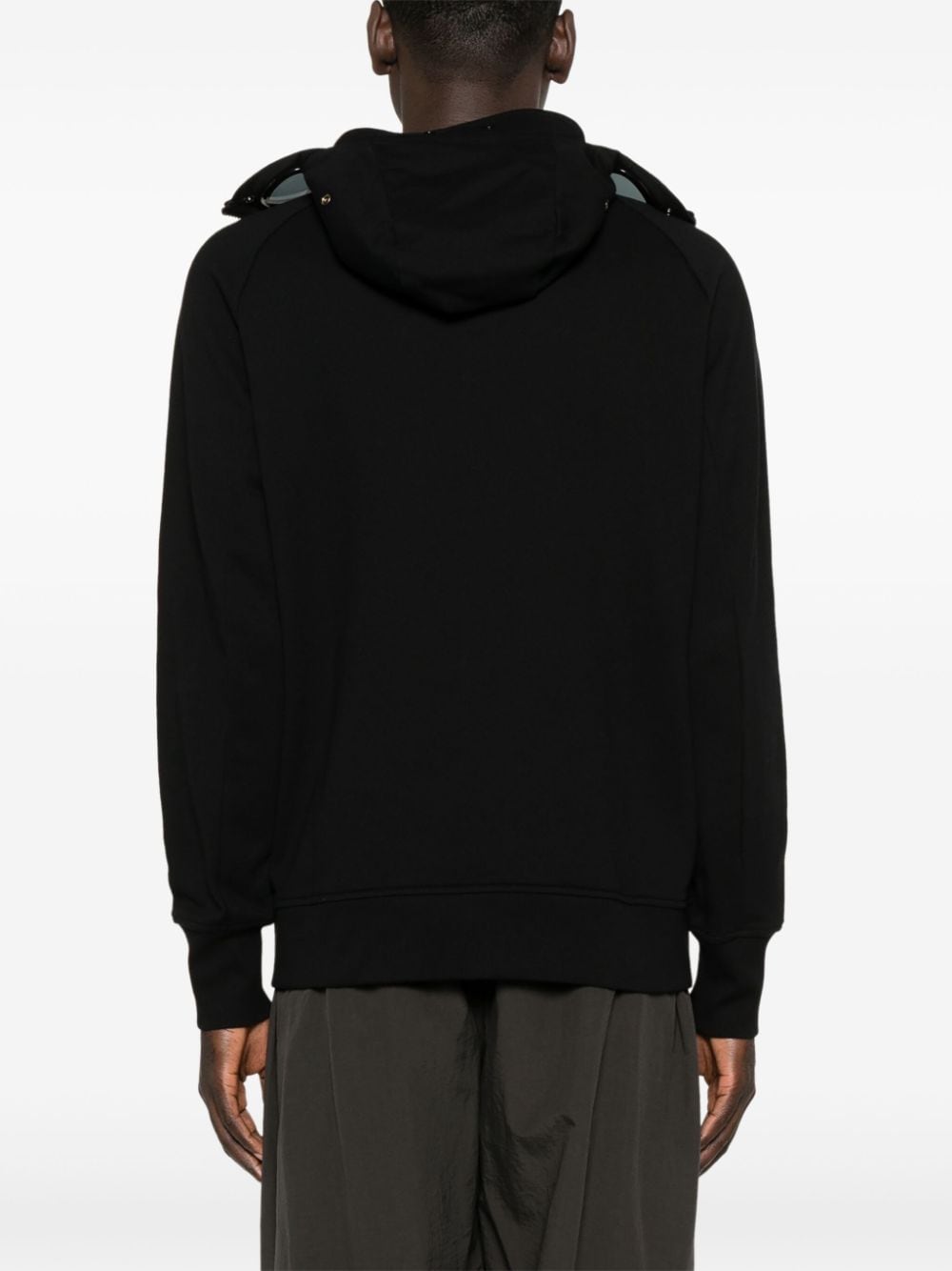 Shop C.p. Company Goggles Hoodie In Black