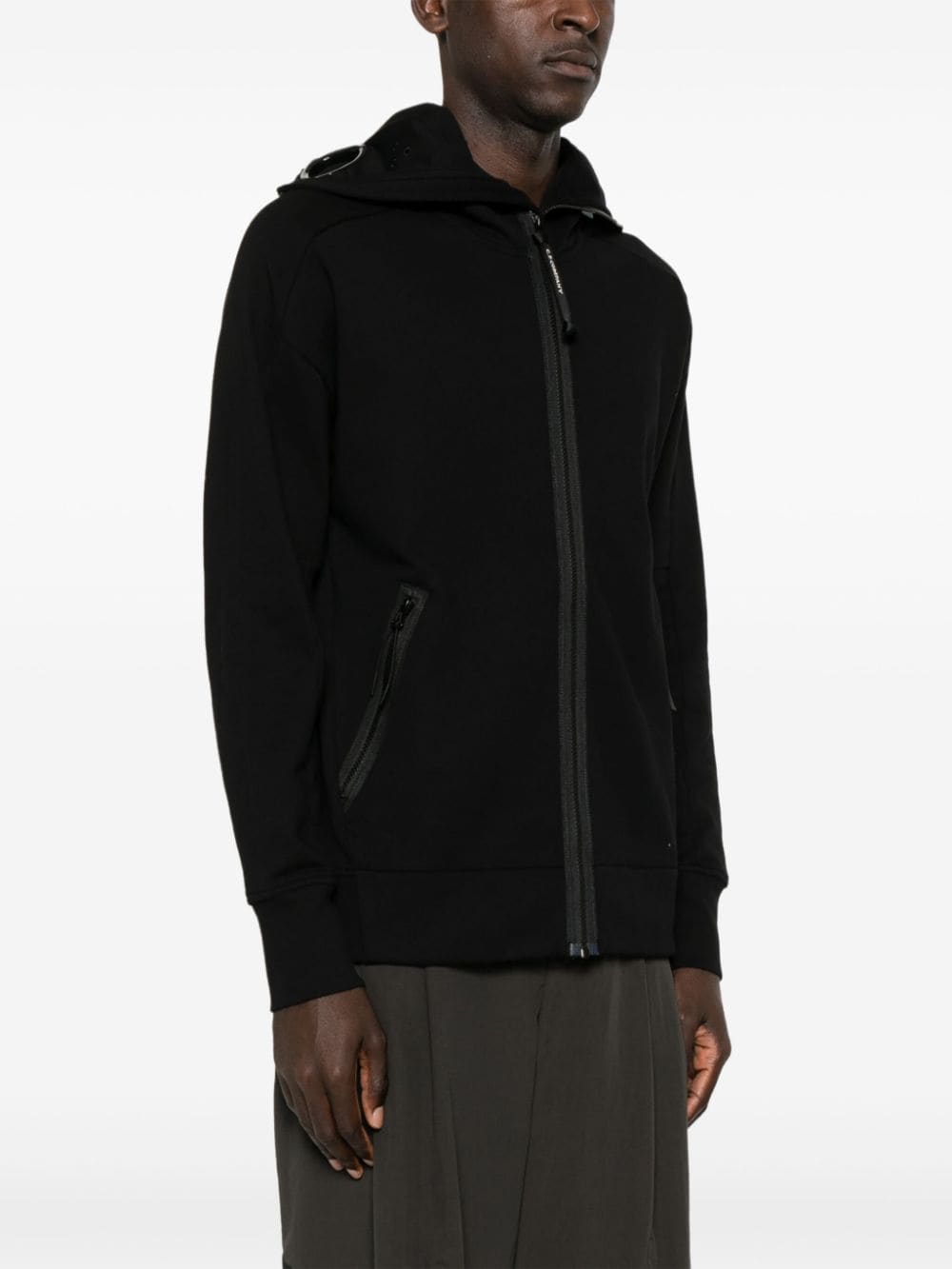 Shop C.p. Company Goggles Hoodie In Black