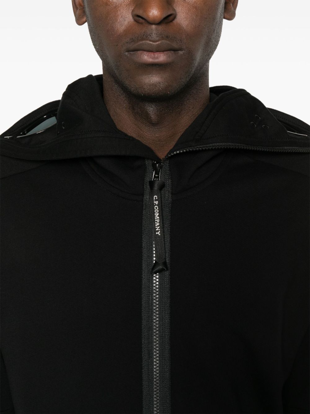 Shop C.p. Company Goggles Hoodie In Black