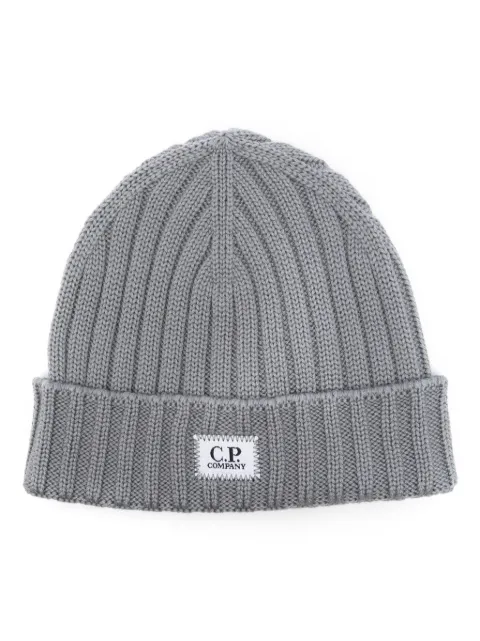 C.P. Company logo-patch beanie