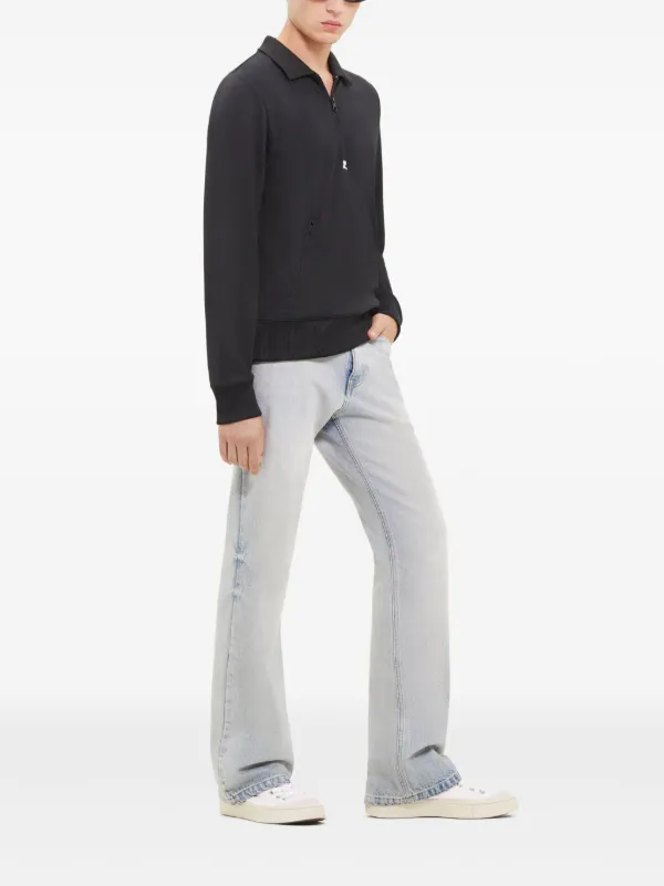 Courreges ポロシャツ courreges クレージュ リブニット ロゴ刺繍 半袖 ポロシャツ