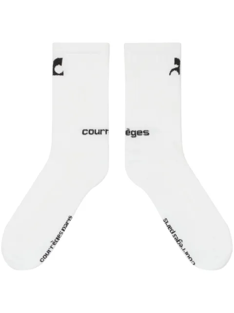 Courrèges calcetines con logo estampado