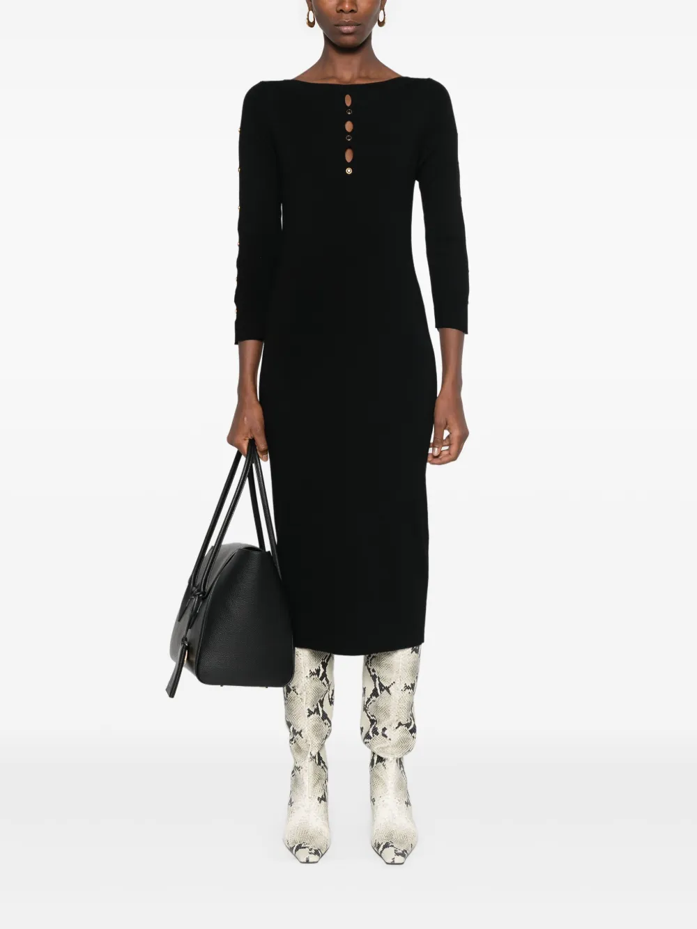 TWINSET cut-out knit dress - Zwart
