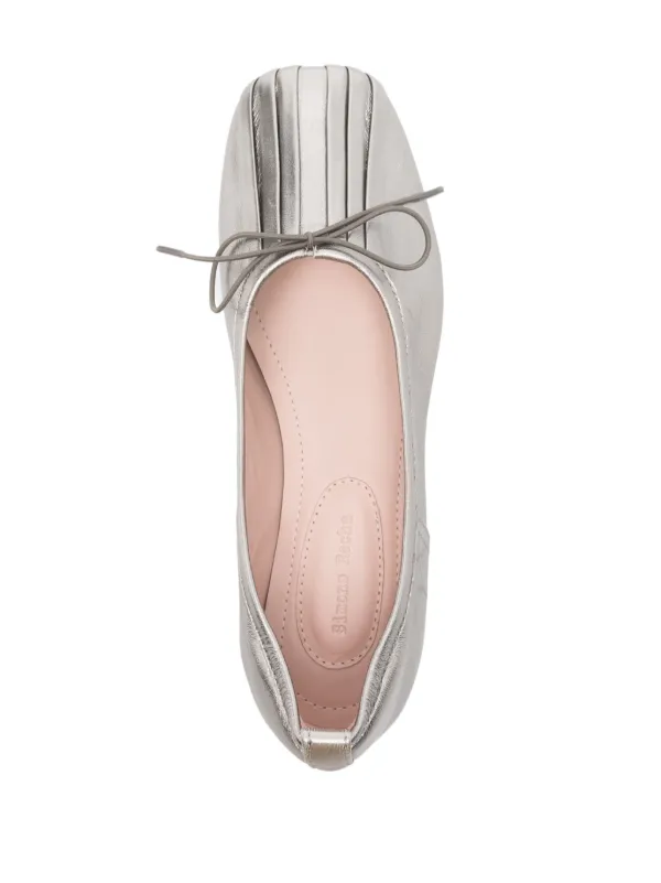 24PF new/Simone Rocha プリーツバレエフラット Flat Silver Simone Rocha Silver Classic Pleated Ballerina Flats IT-41