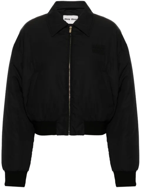 Miu Miu logo-lettering puffer jacket