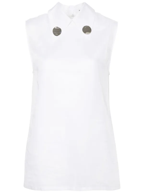 Jil Sander Sheer Blouse in White
