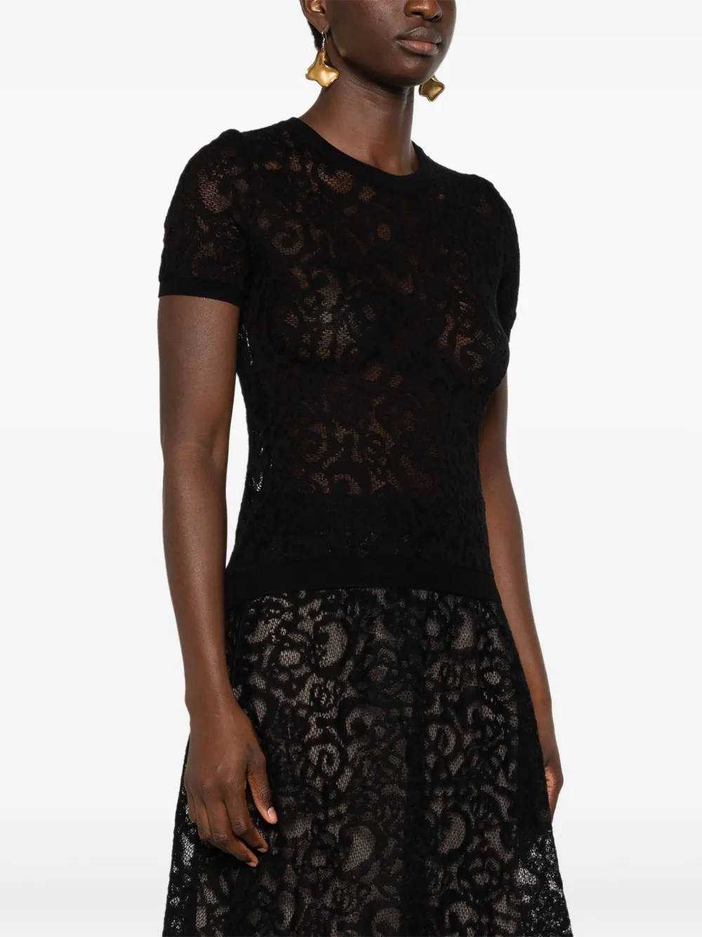 Moschino Top met jacquard Zwart