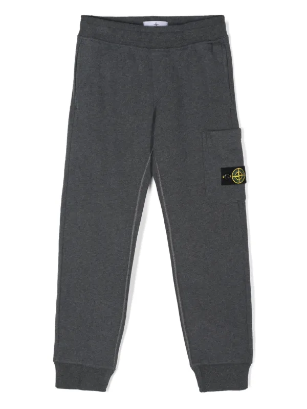 Stone Island Junior Compass Badge Cotton Track Pants Grey