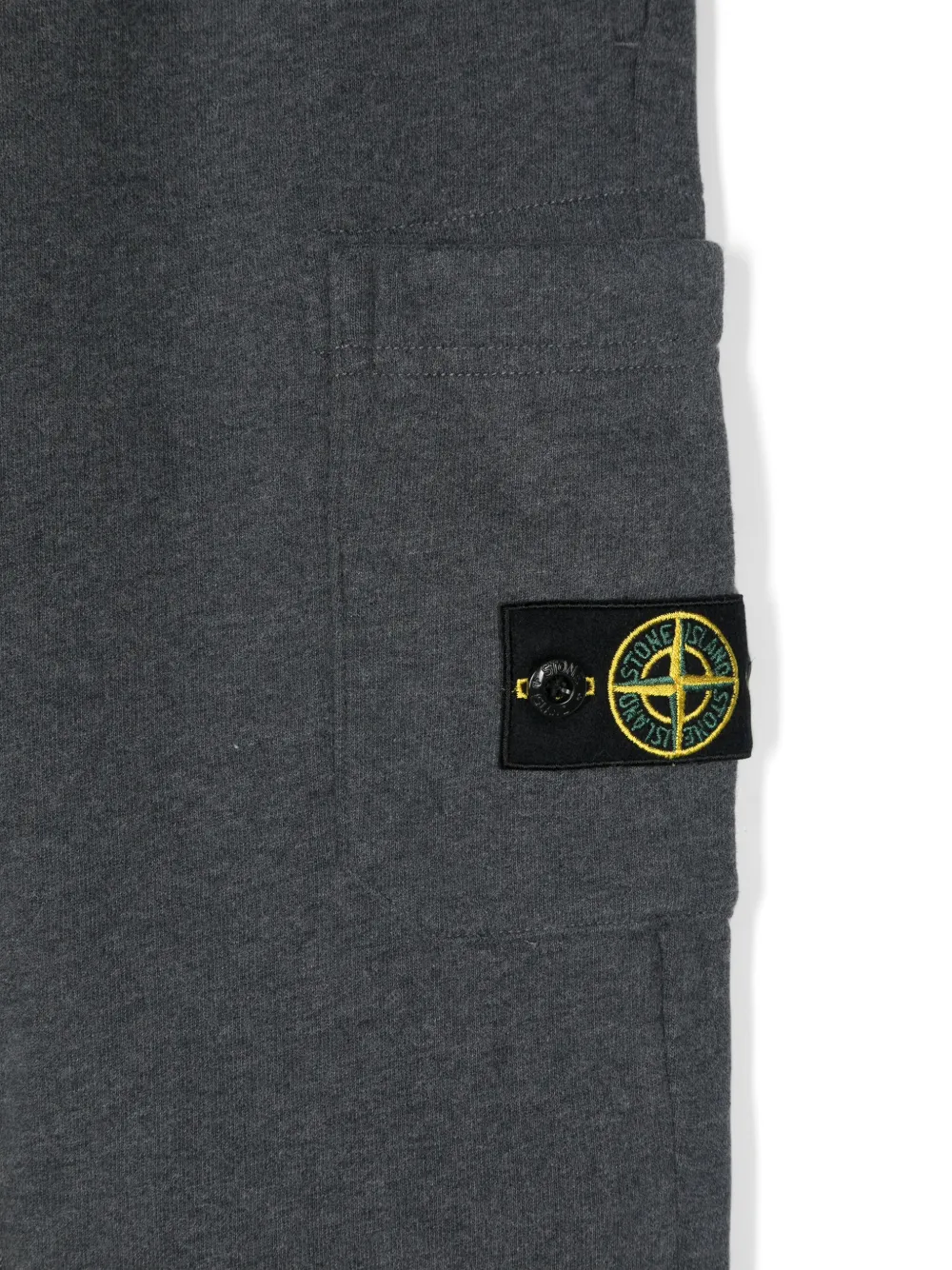 Stone Island Junior Katoenen trainingsbroek met Compass-logopatch Grijs