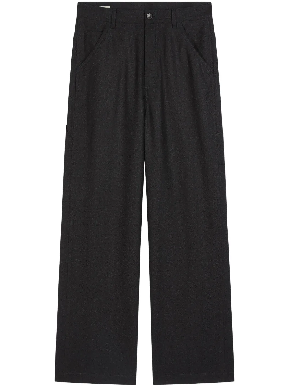 DRIES VAN NOTEN Wollen pantalon Grijs
