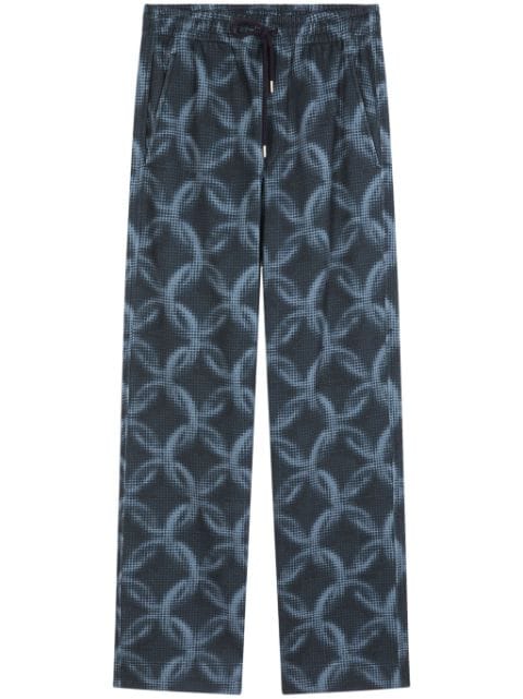 DRIES VAN NOTEN printed cotton track pants