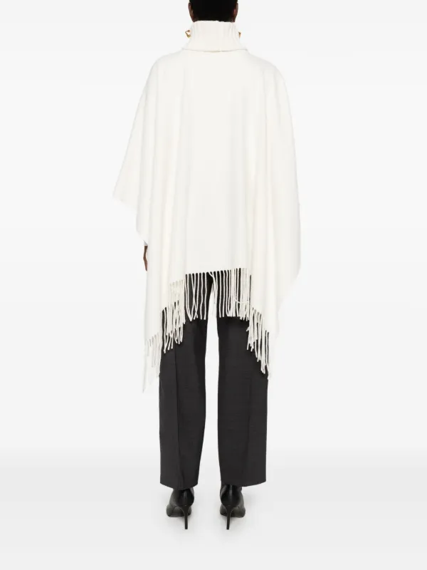 ポンチョ・ケープ Fabiana Filippi Textured White Cape With Cozy Hood Fabiana Filippi Textured White Cape With Cozy Hood | ShopSimon