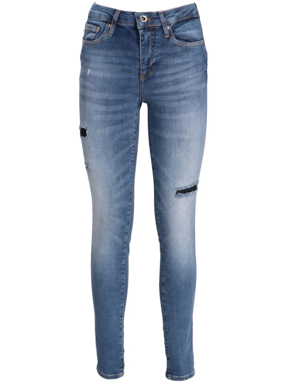 Armani Exchange Distressed Skinny Jeans Blue FARFETCH