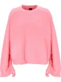 BOSS drawstring-cuffs cotton sweatshirt - Pink