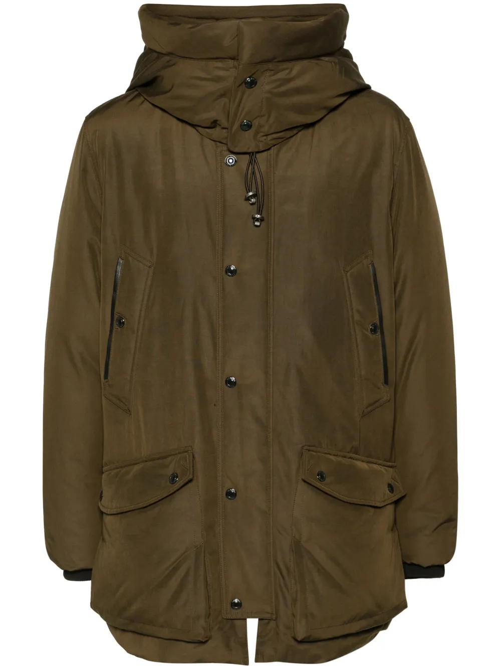 TOM FORD Donsjas met capuchon met rits Groen