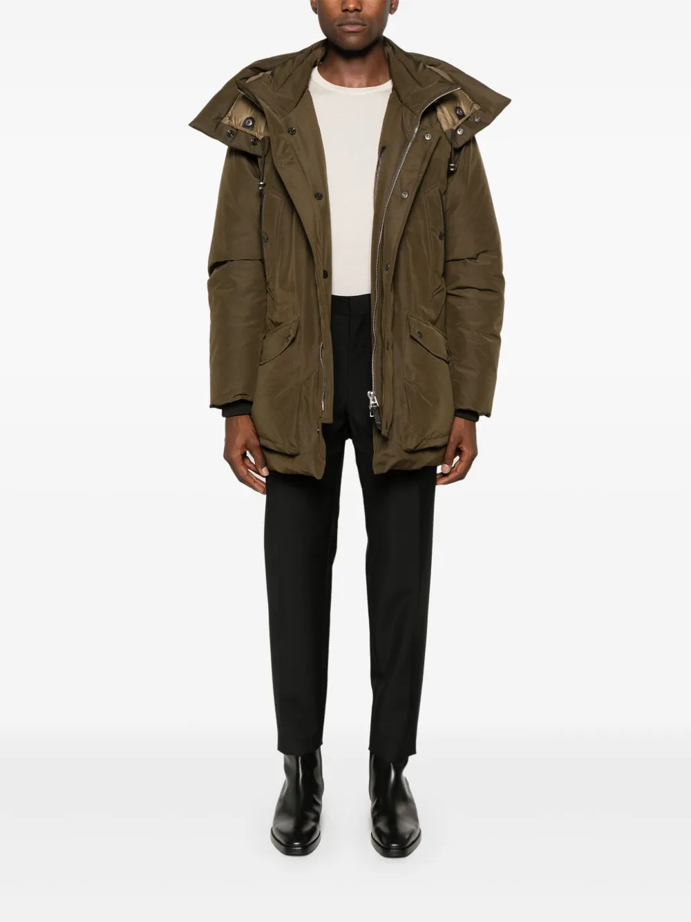 TOM FORD hooded puffer jacket - Groen