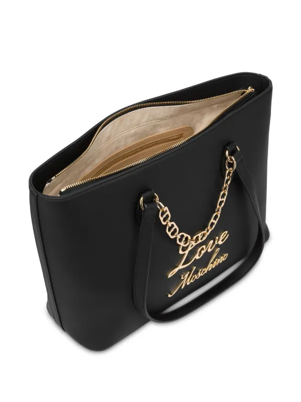 Love Moschino logo lettering Tote Bag Black FARFETCH IE
