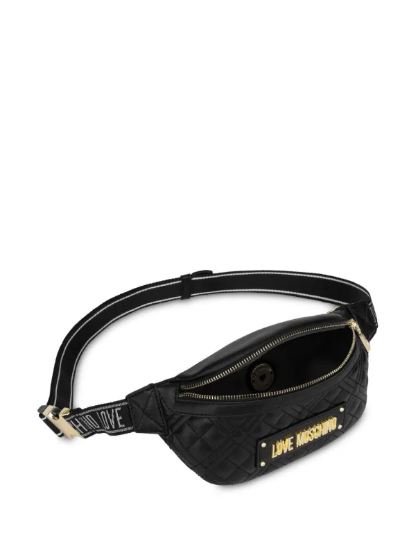 Love Moschino logo-plaque Belt Bag | Black | FARFETCH